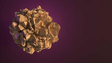 Obraz premium Big gold nugget on dark background. Gold ore. Yellow shiny metal. Isolated closeup.