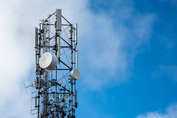 Telecommunications antenna located on top of a hill in Bariloche, Argentina