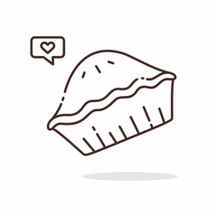 Illustration vector graphic of Pie. Pie line art style isolated on a white background. The illustration is suitable for book menus, banners, flyers, stickers, cards, etc.