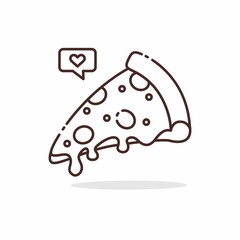 Illustration vector graphic of Pizza. Pizza line art style isolated on a white background. The illustration is suitable for book menus, banners, flyers, stickers, cards, etc.