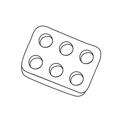 Cupcake making doodle shape Hand drawn cupcake shape isolated on white background. Vector illustration