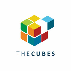multi colors cube box logo design - obrazy, fototapety, plakaty