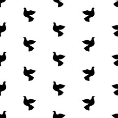 doves seamless pattern isolated on white background.