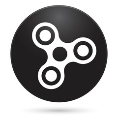 Spinner icon, black circle button, vector illustration.