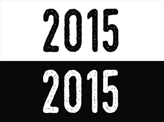 Year 2015 commemoration. White and black vector with year for celebration.