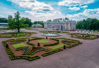 Wonderful  classic park ( garden ) in Versaille style and palace in Kadriorg park in Tallinn