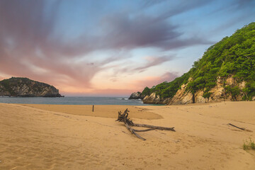 Huatulco bays - Cacaluta beach. Secret beach in Mexico only acessible by a trail in the jungle