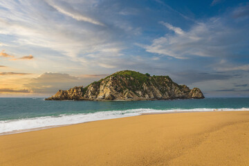 Huatulco bays - Cacaluta beach. Secret beach in Mexico only acessible by a trail in the jungle