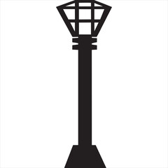 Vector, Image of garden lamp, black and white color, with transparent background