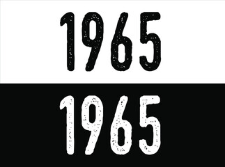 Birthday date year 1965 black and white on green background.
