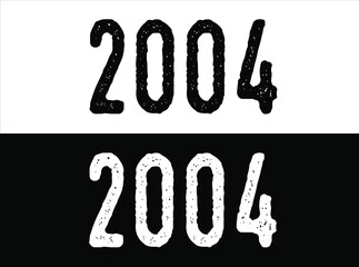 Birthday date year 2004 black and white on green background.