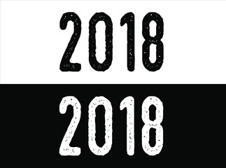 Birthday date year 2018 black and white on green background.
