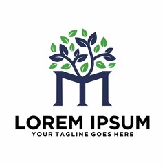 Tree letter M Business Office logo