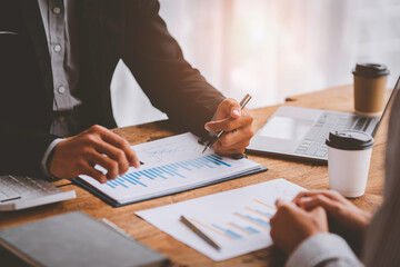 Group of Business People Diverse Brainstorm Meeting Concept, Teamwork concept Young creative coworkers working with a new startup