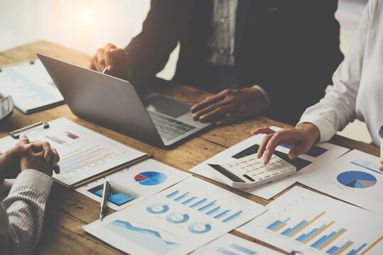 Group of Business People Diverse Brainstorm Meeting Concept, Business people meeting to discuss the situation on the market working in the Office Concept - Powered by Adobe