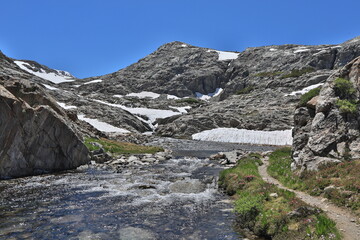 Beautiful Lake with Mountain in Central California, Sierra