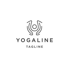 Obraz premium Yoga line logo, human yoga logo icon design template flat vector