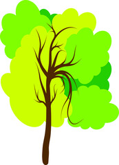 Tree sign icon in flat style. Branch forest vector illustration