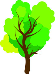 Tree sign icon in flat style. Branch forest vector illustration