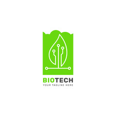 Biotech logo design template flat style. - Vector.