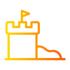 sand castle gradient icon