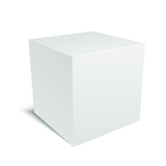 Vector illustration of a white cube with shadows