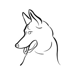 Dog Line Art Drawing. Cute Dog Abstract Simple Line Art Illustration. Animal Minimalist Trendy Contemporary Drawing, Perfect for Wall Art, Prints, Social Media, Posters, Branding Design.