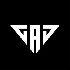Abstract initial letter GAD logo, triangle shape monogram logo, vector illustration © logomimi