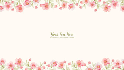 Hand painted of flower watercolor as background frame.