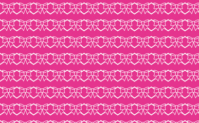 Pink background with white bows, wrapping paper