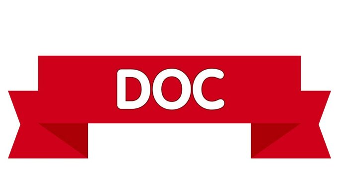 Animated retro, vintage ribbon with the text Doc.