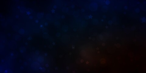 Dark Blue, Yellow vector layout with circles, stars.