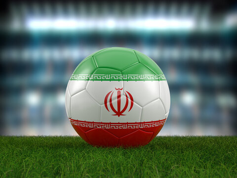 Soccer ball Iran flag