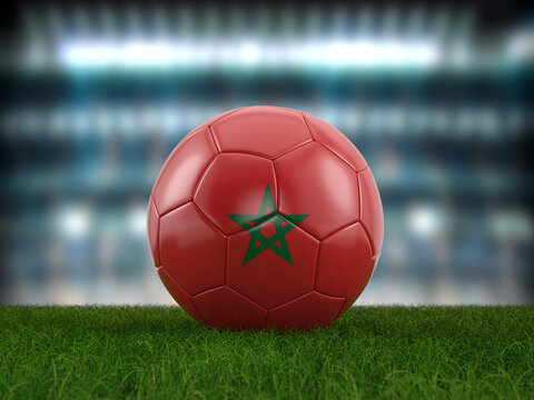 Soccer ball Morocco flag