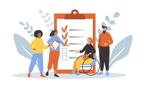 vector hand drawn illustration on the theme of office, teamwork. 
trend illustration in flat style