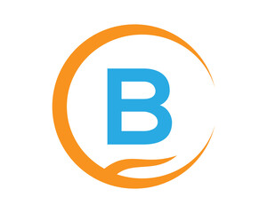 B vector logo icon with love shape and Aro illustration design isolated background symbol