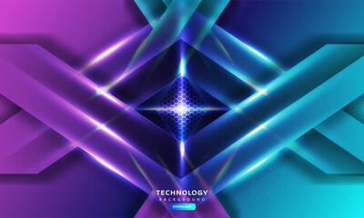 Hexagonal gaming vector abstract technology background