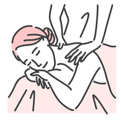 エステサロンでフェイシャルケアを受けている若い女性
