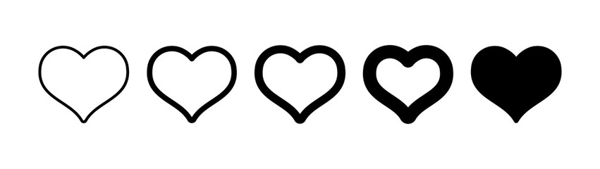 Heart icons. Set of heart pictogram. Valentine's day and love symbol.