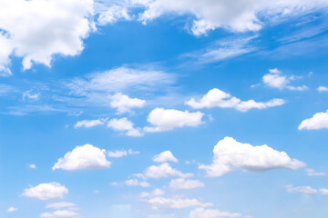 Naklejka na ściany i meble Summer clouds bright sky bluesky images with breeze patterns on background