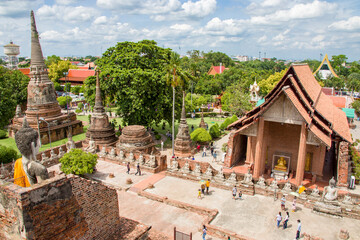 The view of Wat Yai Chai Mongkhon ,  a Buddhist temple in Ayutthaya Thailand. 
The monastery was constructed by King U-Thong in 1357 AD. 