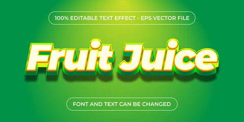 green fruit juice 3d editable text effect with gradient color