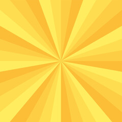 Abstract explosion background in gradient yellow color. Asian style glare effect. Sunshine sparkle pattern. Vector illustration of a radial ray. Narrow beam. For backdrops, posters, banners, covers.