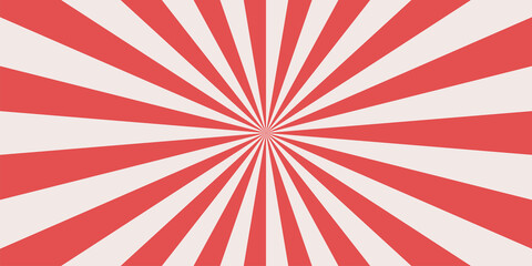 Abstract explosion background in gradient red pink color. Asian style glare effect. Sunshine sparkle pattern. Vector illustration of a radial ray. Narrow beam. For backdrops, posters, banners, covers.