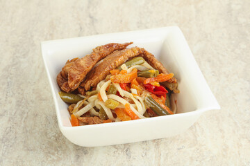 Chinese wok with chicken and teriyaki