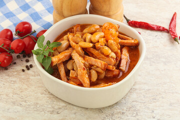 Roasted pork with white beans