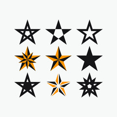 Set star symbol design. Star icon.