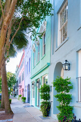 Obraz premium Rainbow Row in Charleston, South Carolina