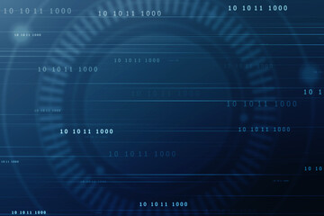 Obraz premium Binary Code Background, Digital Abstract technology background, flowing number one and zero text in binary code format in technology background. Internet Big data Concept