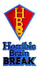 Superhero coat of arms showing Horrible Brain Break icon. Colorful comic book style vector illustration.